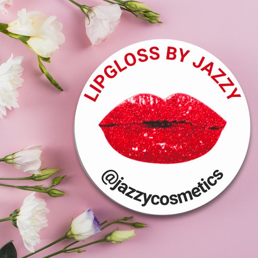 Sticker Rond Lipgloss Par Nom Parties scintillant Produit promo
