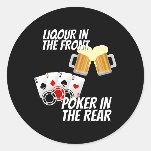 Sticker Rond Liqueur Dans Le Poker Avant À L'Arrière (Devant)