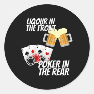 Sticker Rond Liqueur Dans Le Poker Avant À L'Arrière