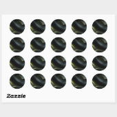 Sticker Rond Liquid Chrome Abstract: Dark Iridescence (Feuille)