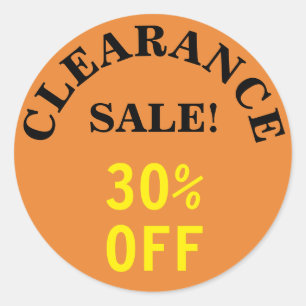 Sticker Rond "LIQUIDATION !" "30% OUTRE" de l'autocollant rond