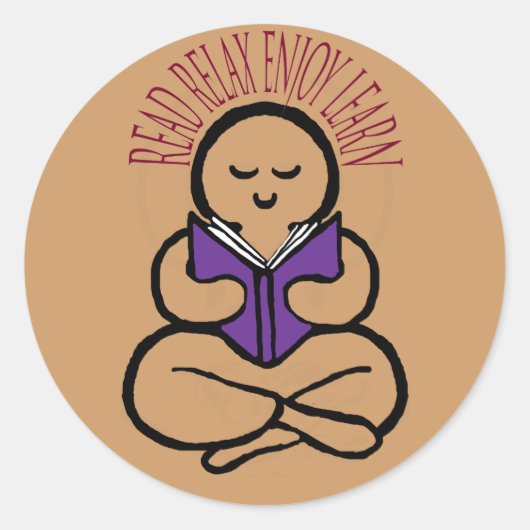 Sticker Rond Lire Détente Apprendre (Devant)