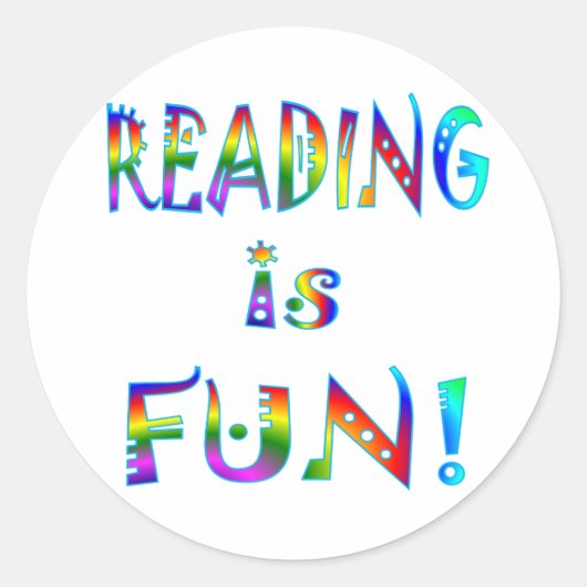 Sticker Rond Lire est amusant (Devant)
