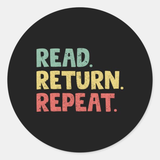 Sticker Rond Lire le retour Répéter le collaborateur de bibliot (Devant)