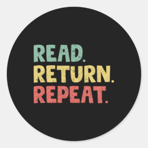 Sticker Rond Lire le retour Répéter le collaborateur de bibliot
