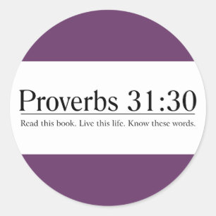 Sticker Rond Lire les proverbes de la Bible 31:30