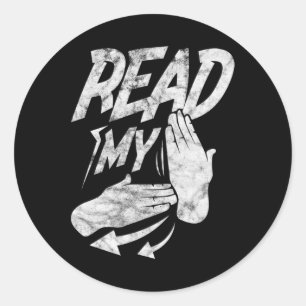 Sticker Rond Lire Ma Main Sourd Américain Signal Distresse