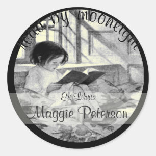 Sticker Rond Lire par Moonlight Vintage Bookplate AMÉLIORÉ!