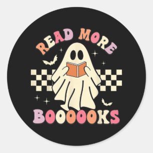 Sticker Rond Lire Plus Boooooooks Jote Ghost Lire Plus Booooooo
