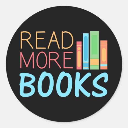 Sticker Rond Lire plus de livres (Devant)