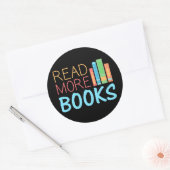 Sticker Rond Lire plus de livres (Enveloppe)