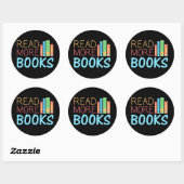 Sticker Rond Lire plus de livres (Feuille)