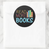 Sticker Rond Lire plus de livres (Sac)
