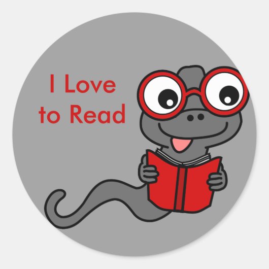 Sticker Rond Lire un mois du livre : I Love Reading (Devant)