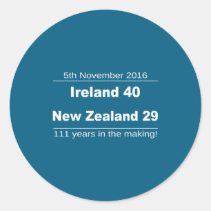 Sticker Rond L'Irlande bat les All Blacks de Nouvelle-Zélande -