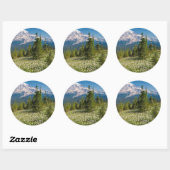 Sticker Rond Lis des avalanches et mont Rainier (Feuille)
