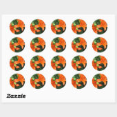 Sticker Rond Lis rose (Feuille)