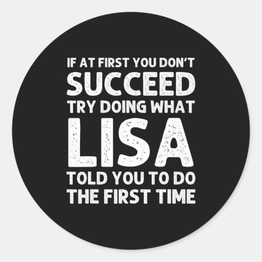 Sticker Rond Lisa Name D Birthday Funny Christmas Jo  (Devant)