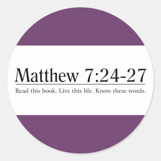 Sticker Rond Lisez le 7h24 de Matthew de bible - 27 (Devant)