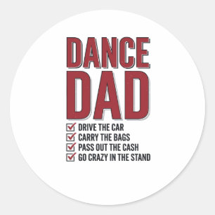 Sticker Rond Liste de contrôle Dance Dad Design de gravure vint