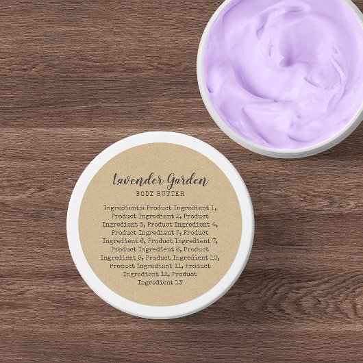 Sticker Rond Liste des ingrédients de machine à écrire de scrip