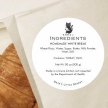 Liste d'ingrédients de la boulangerie de croissant
