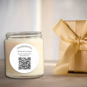 Sticker Rond Liste d'ingrédients moderne Code QR Produit d'entr