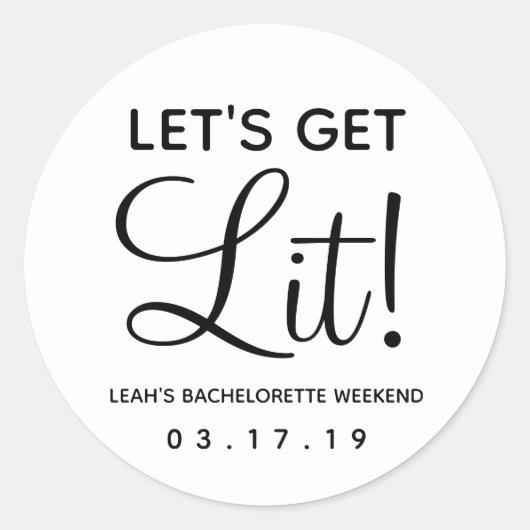 Sticker Rond Lit Bachelorette Party Favor Classic Rou (Devant)