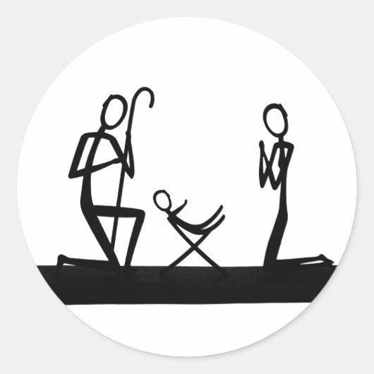 Sticker Rond Lit de Noël (Devant)