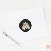 Sticker Rond Lit de temple de Salt Lake la nuit (Enveloppe)