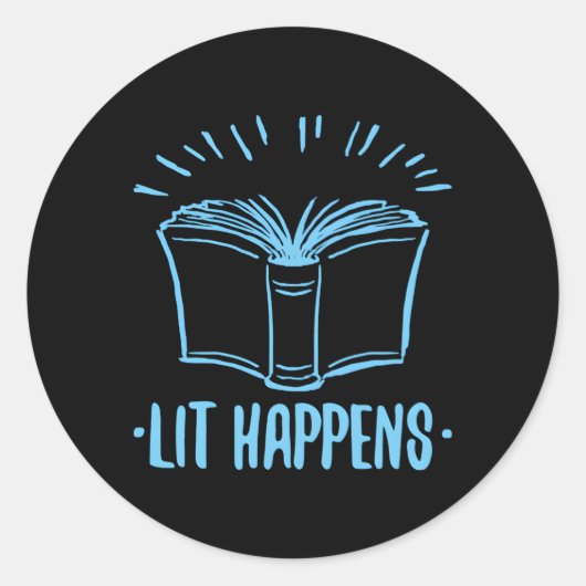 Sticker Rond Lit Happens Livre Lecture Littéraire Anglais Ensei (Devant)
