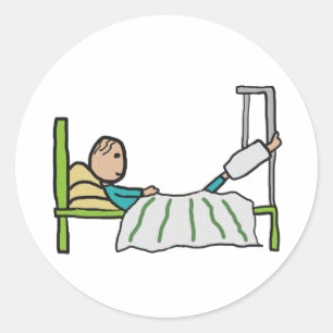 Sticker Rond Lit Hôpital