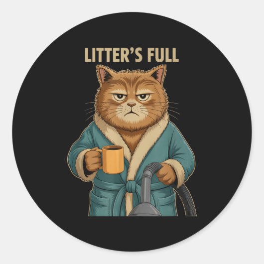 Sticker Rond Litter’s Full Cat Ugly Christmas  (Devant)