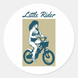 Sticker Rond Little Bike Rider - Lovely Design