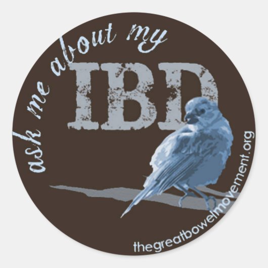 Sticker Rond Little Birdie s'interroge sur IBD (Devant)