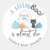 Sticker Rond Little Boo est presque attendu baby shower d'Hallo (Devant)