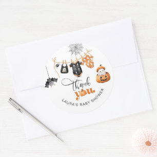 Sticker Rond Little Boo Étendoir à linge baby shower merci