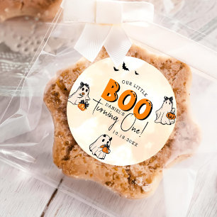 Sticker Rond Little Boo Halloween 1er anniversaire