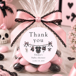 Sticker Rond Little Boo Halloween Baby Shower Merci