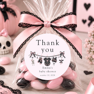 Sticker Rond Little Boo Halloween Baby Shower Merci