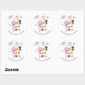 Sticker Rond Little Boo rose soirée bébé fantôme merci (Feuille)