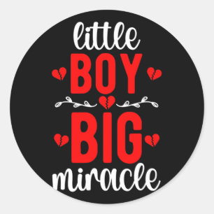 Sticker Rond Little Boy Chd Warrior Maladie cardiaque congénita