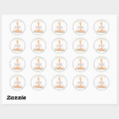 Sticker Rond Little Citrouille Fall Rustique 1er anniversaire (Feuille)