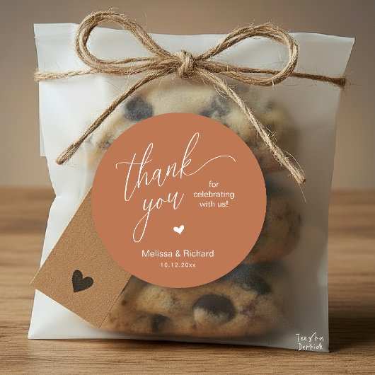 Sticker Rond Little Cute Heart Modern Minimal Wedding Gifts