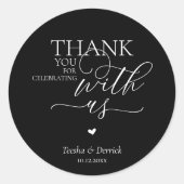 Sticker Rond Little Cute Heart, With Huge Love Thank You Gifts (Devant)