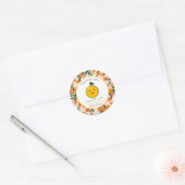 Sticker Rond Little Cutie Orange Citrus 1er anniversaire (Enveloppe)