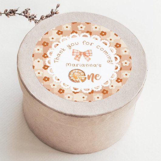 Sticker Rond Little cutie Pie 1er anniversaire Merci