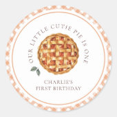 Sticker Rond Little Cutie Pie Automne 1er Anniversaire (Devant)