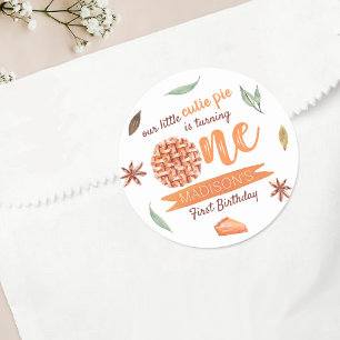 Sticker Rond Little Cutie Pie Automne 1er Anniversaire