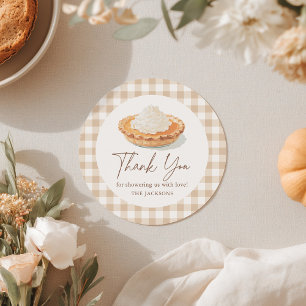 Sticker Rond Little Cutie Pie Rustique Baby shower Automne